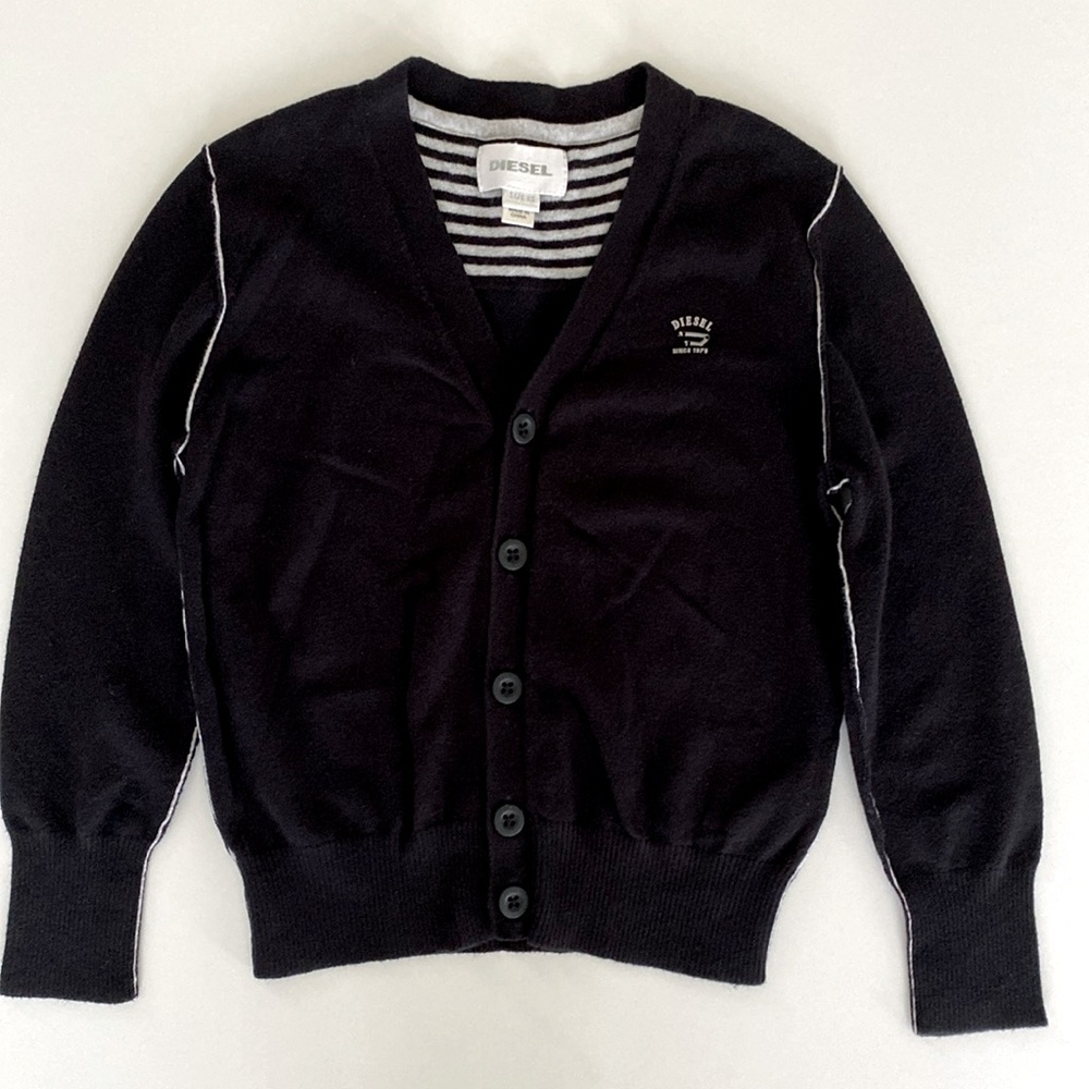 Diesel Sweater Cardigan Boys Black Button Down